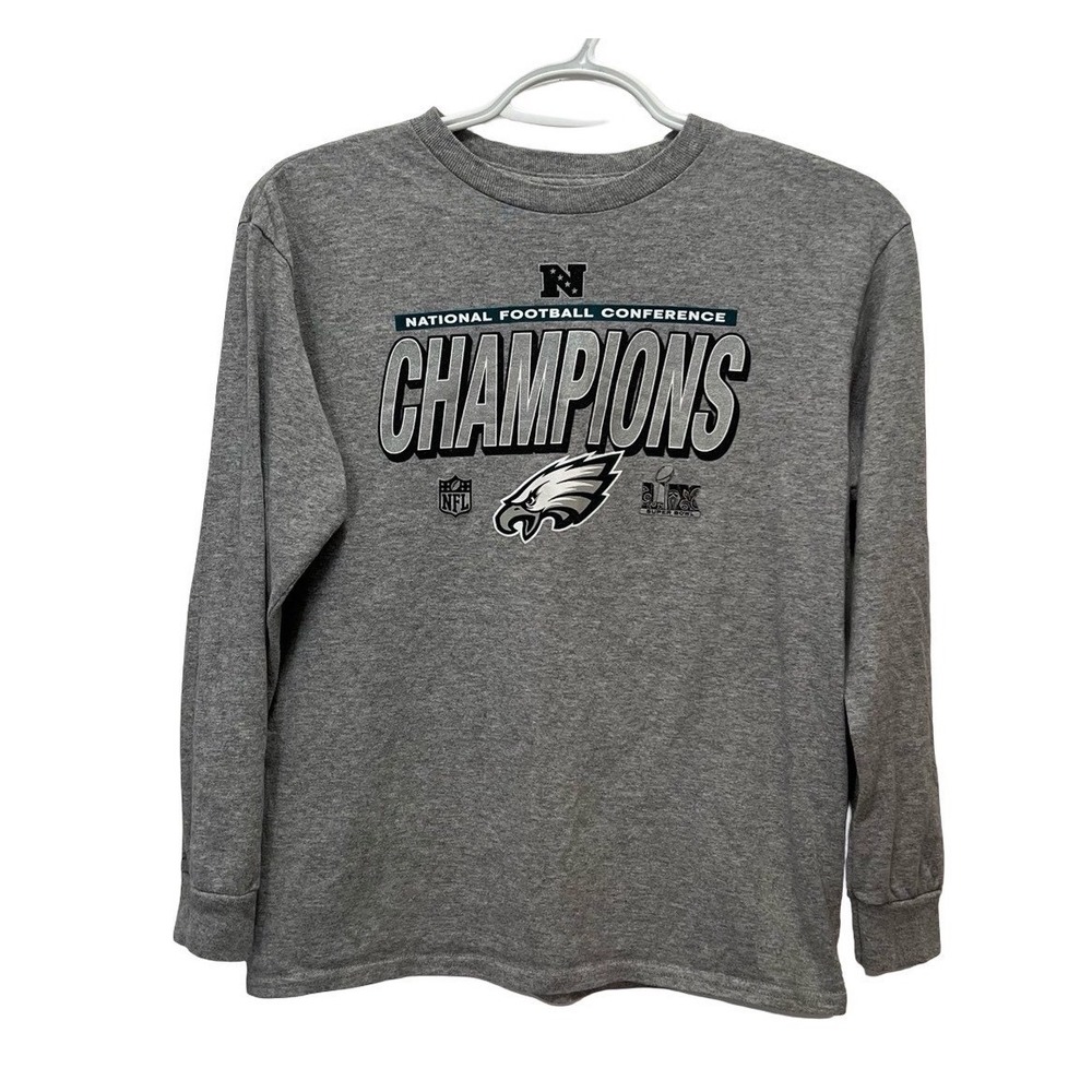 Nike Philadelphia Eagles NFC Champions Super Bowl LII Gray Long Sleeve Youth Tee